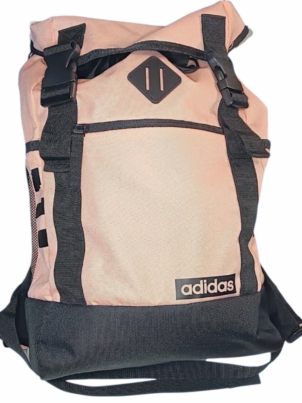 adidas Men's Roll-Top Backpack in Light Pink and Black